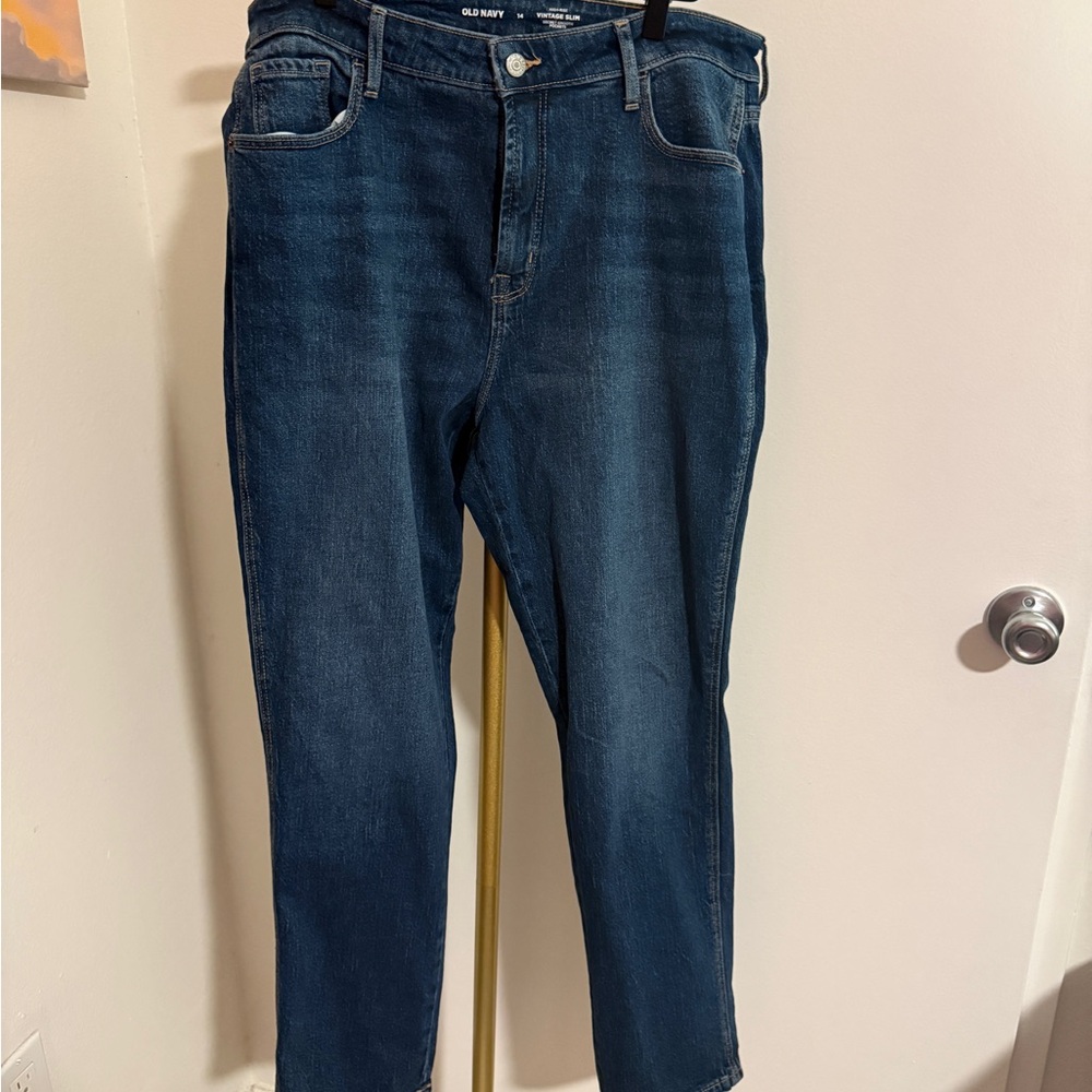Old Navy Women's Dark Blue Straight Leg Jeans